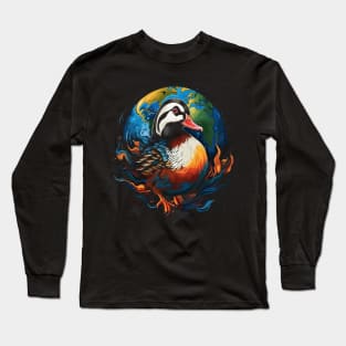 Mandarin Duck Earth Day Long Sleeve T-Shirt